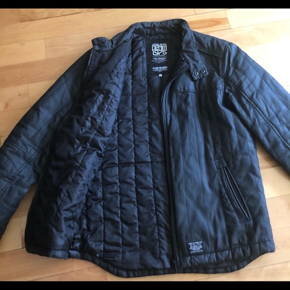 Quilted black shirt jacket by Jack & Jones for men - Picture 4 of 5